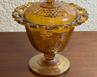 Indiana Glass Amber Candy Dish