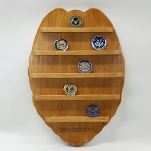 Wall Hanging Police Badge Challenge Coin Holder - Wood Police Display - Police Shield - Law Enforcement -  Officer - Handmade wooden