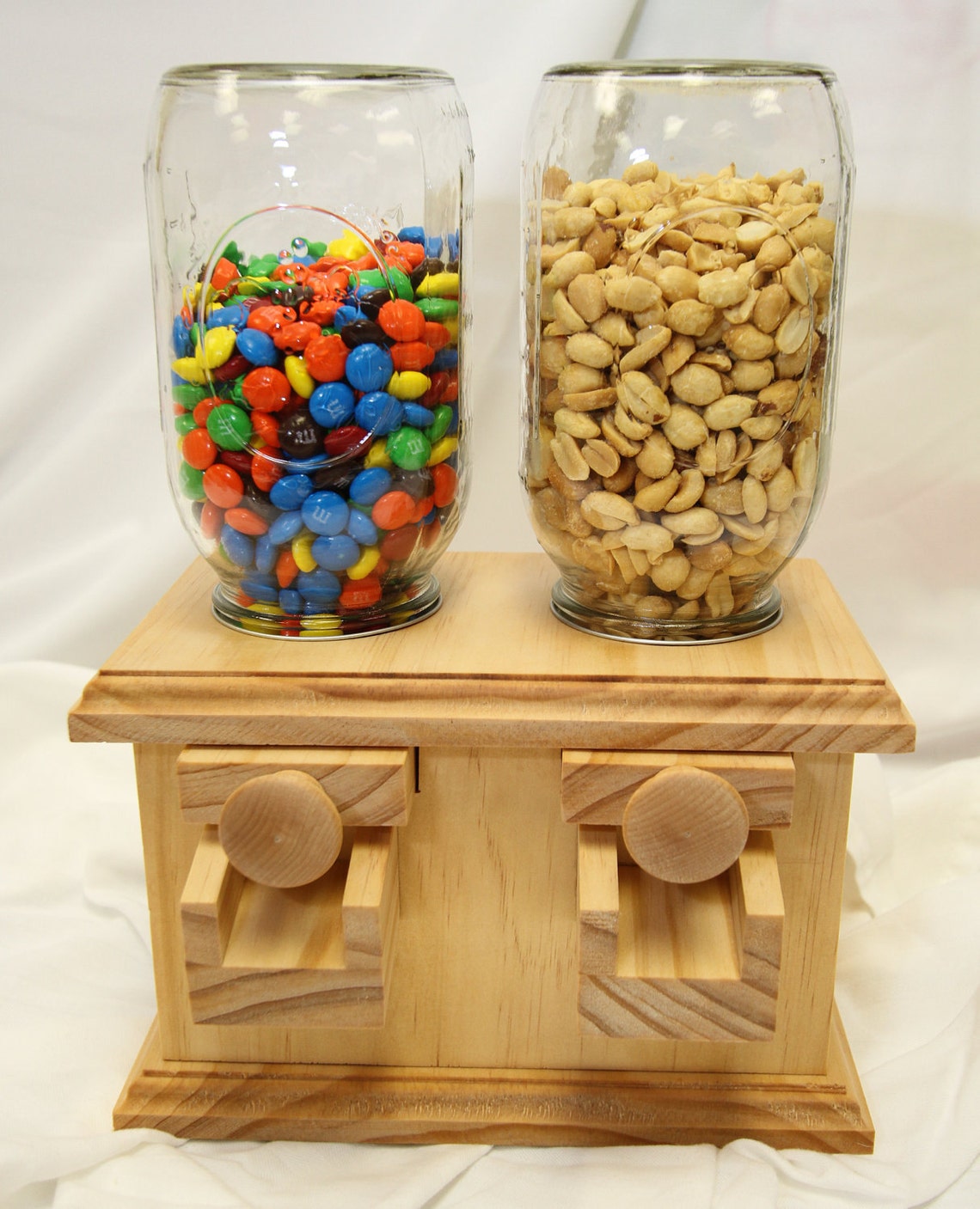 Handmade DOUBLE Wooden Candy Dispenser M&M Peanut Skittles Etsy