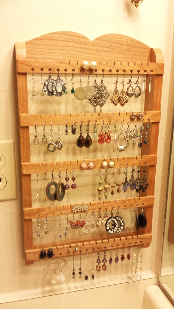 WallHanging Earring Holder Display 10x16 Wood Etsy