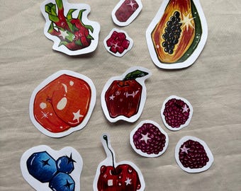 Cute Fruit Sticker Pack - Sticker Set of 11 - Aufkleber - Handyhüllen Aufkleber