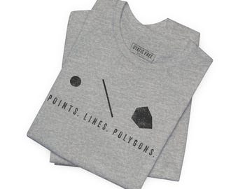 Camiseta minimalista SIG – Puntos, líneas, polígonos, ropa con mapa