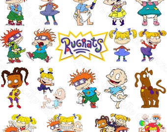 Rugrats png-bundel, 25 png-bestanden met stripfiguren, digitale download Rugrats verjaardagsfeestje