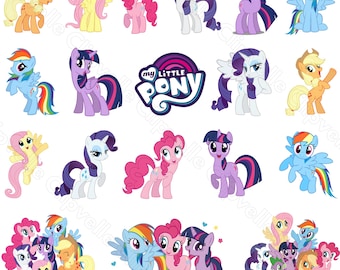 My Little Pony png-bundel, 30 pony cartoon png-bestanden, digitale download pony verjaardagsfeestje