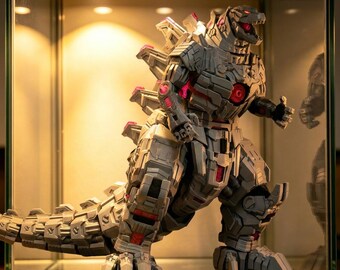 3D Printed Mecha Godzilla Figure, Articulated Kaiju Toy, Poseable Robot Model, Sci Fi Decor
