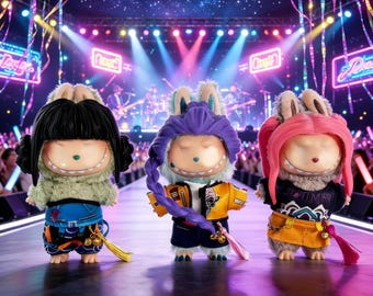 3D Printed Kpop Doll Hair and Outfit Set, Rumi Zoey Mira Idol Style Accessories