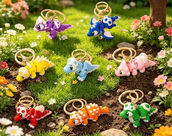 Llavero articulado de dinosaurio bebé, dije para bolso de dinosaurio de cáscara de huevo impreso en 3D de PLA