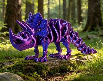 Articulated Triceratops Skeleton Toy, Poseable Dinosaur Figurine, Desk Decor Fidget Toy