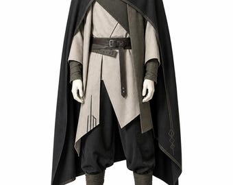 Déguisement Fantasy Ranger pour homme, cape médiévale à capuche, tenue de cosplay d'assassin, cape de voyageur gothique