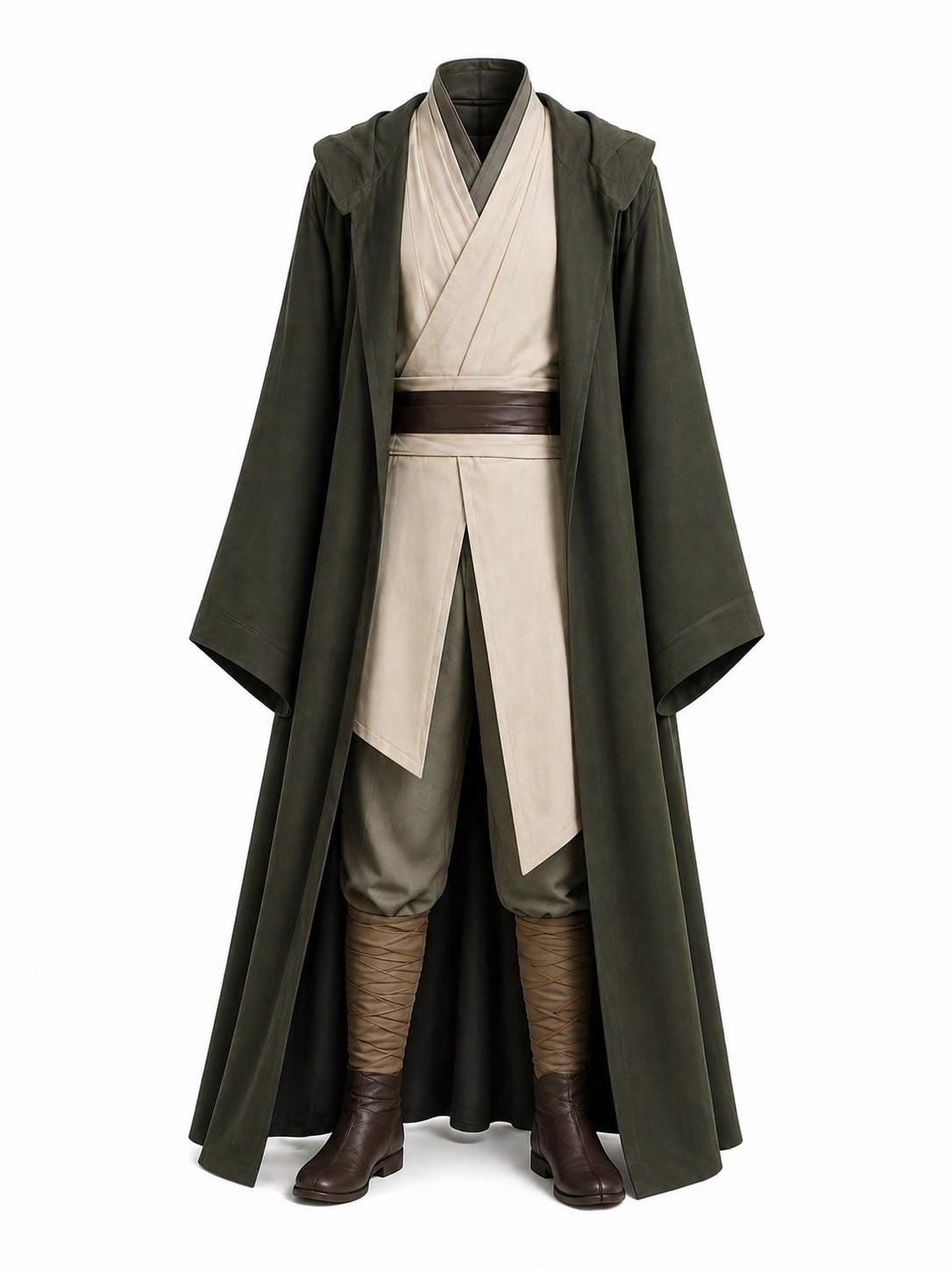 Men's Hooded Jedi Robe Cosplay Costume – Fantasy Samurai Tunic Set ...
