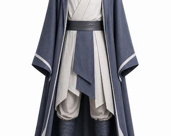 Anime Jedi Robe Cosplay Costume – Hooded Samurai Cloak Tunic Set