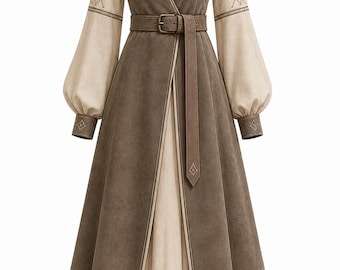 Medieval Fantasy Dress for Women, Renaissance Cottagecore Gown, Elven Inspired Maxi Costume