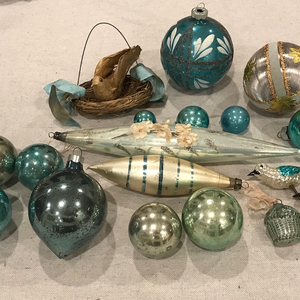 Aqua Ornaments Etsy