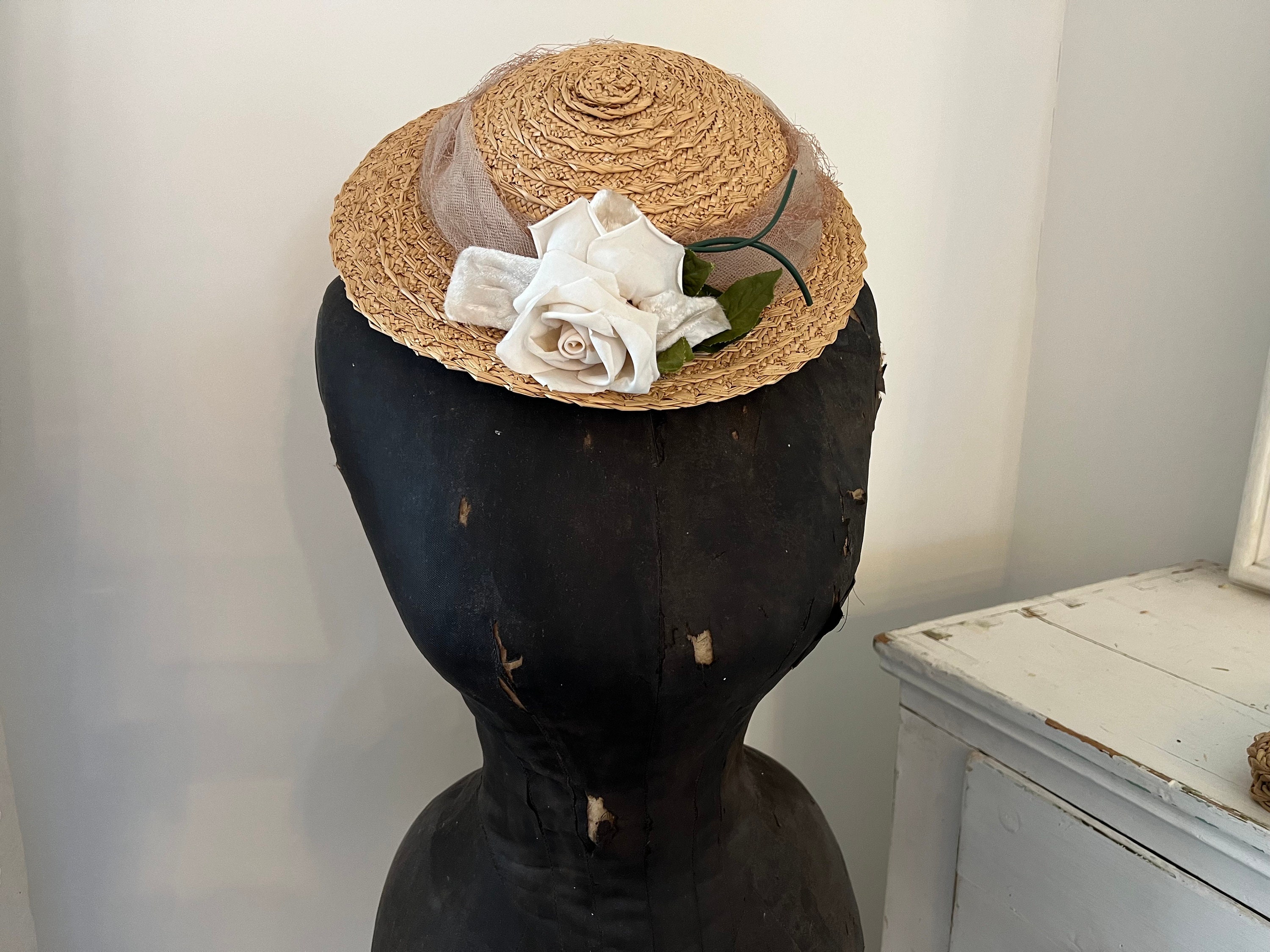 Classic Straw Cloche Hat Women , Packable Straw Sun Hat,Janpan Hepburn Small Brim Cloche