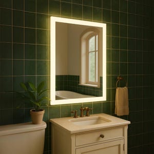 LED Bathroom Mirror, Backlit Illuminated Wall Mounted, Frameless Rectangular Vanity, Dimmable Touch Sensor, Modern Bathroom – TAURUS (Touch)