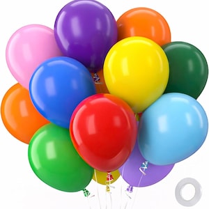 100 Pack 12 Inch Assorted Color Latex Balloons for Party Decorations