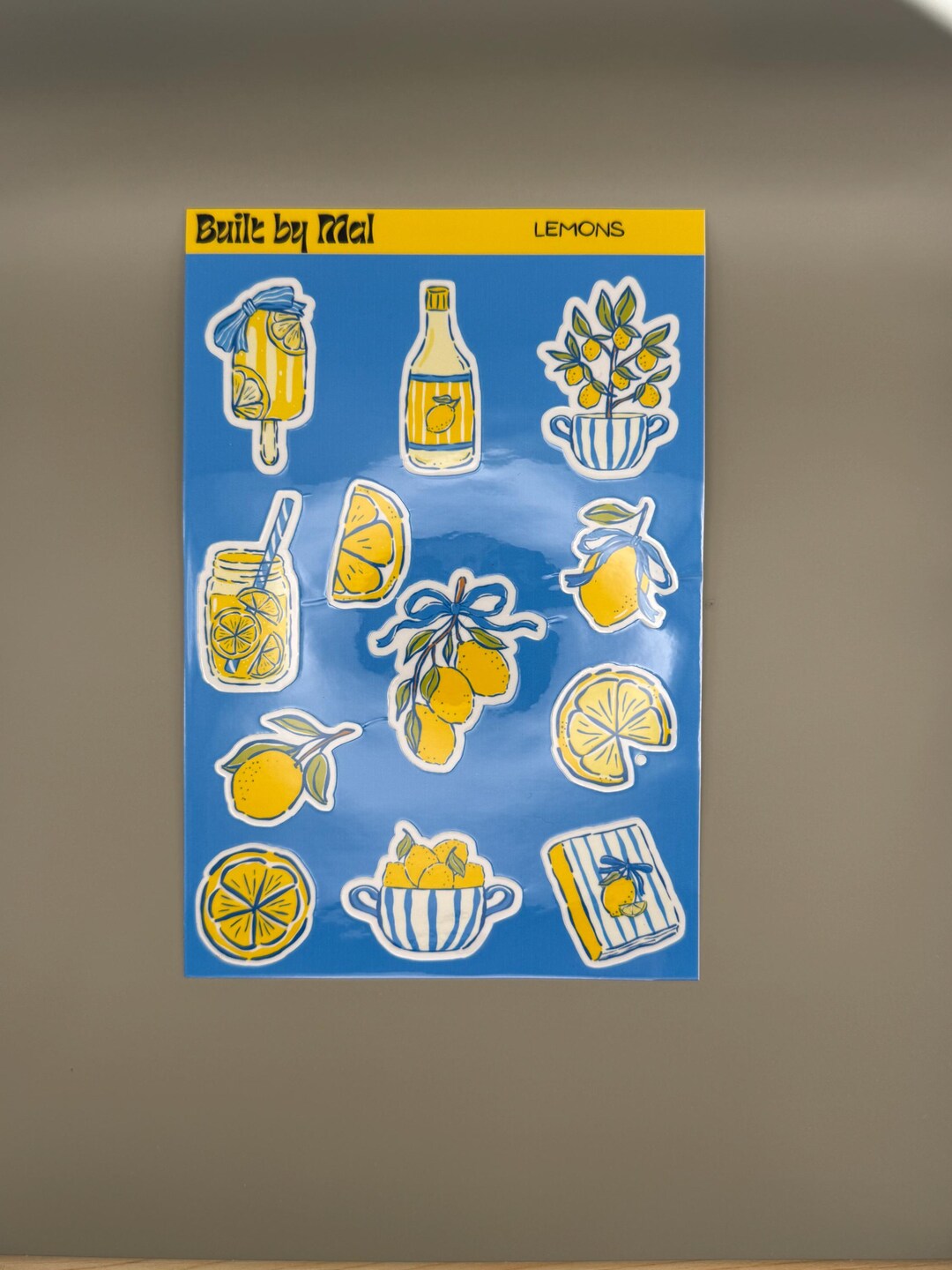 Lemon Sticker Sheet, Summer Citrus Planner Journal Decals, Vinyl ...