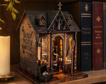 Wizard Miniature Dollhouse Kit DIY Magic Cottage Bookshelf Insert Harry Potter Fan Gift