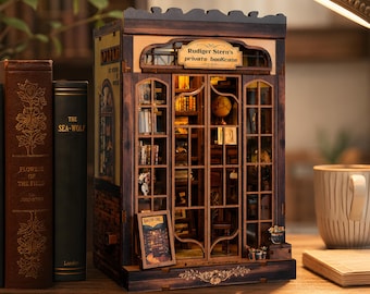 Kit per angolo lettura: libreria privata di Rudiger Stern, puzzle 3D in legno, inserto per libreria in miniatura