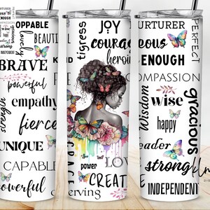 Woman Affirmation 1 Skinny Tumbler Wrap