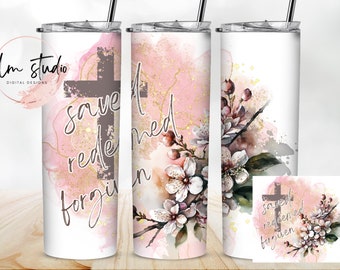 Saved Redeemed Forgiven Skinny Tumbler Wrap