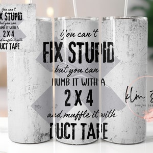 "You Can't Fix Stupid, But You Can Numb It With A 2x4" – THREE PACK Vinyl Decal