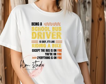 School Bus Driver On Fire PNG - Funny Digital Design (Digital Download)
