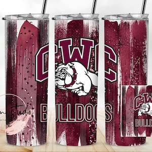 Carmi White Bulldogs 1 Skinny Tumbler Wrap