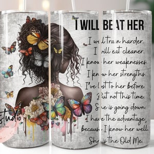 I Will Beat Her 1 Skinny Tumbler Wrap