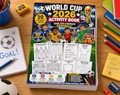 World Cup 2026 Football Activity Book for Kids | 20 Printable PDF Pages | Colouring, Quizzes, Word Searches & Games | Instant Download