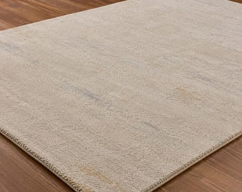 Modern Beige Hand Tufted Rug – Luxury Minimalist Floor Carpet