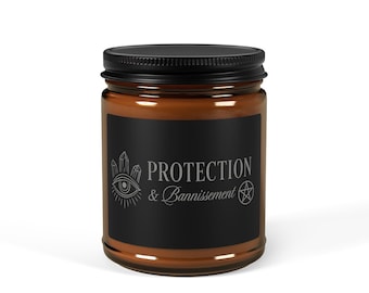 Protection and Banishment Candle, Black Tourmaline Candle, Energy Spell Candle, Witch's Gift for Protection, Evil Eye Candle