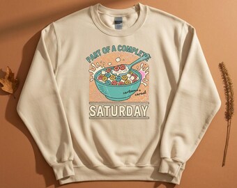 Saturday Morning Cereal Club Sweatshirt, Retro 90s Cartoon Nostalgia Crewneck for Breakfast Lovers, retro gift