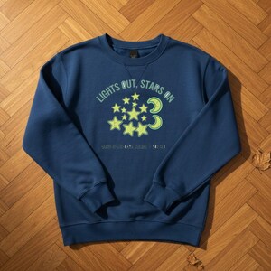 Glow in the Dark Ceiling Stars Sweatshirt, 90s Nostalgia Crewneck, Cozy Fall Stargazer Pullover, Space Lover Gift for Her, Retro Sweater image 7