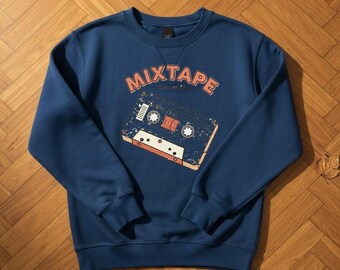 Retro 90s Mixtape Cassette Sweatshirt, Nostalgia Music Lover Crewneck, retro gift