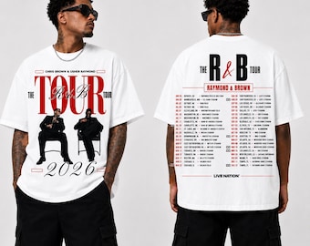 Chris Brown and Usher Tour 2026 T-Shirt | Silhouette Musicians Graphic Tee, Concert Tour Merch