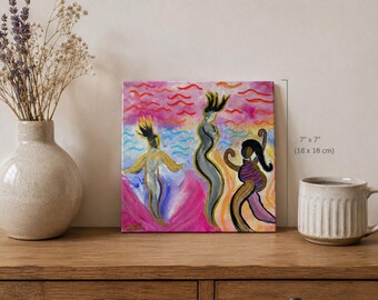 Original canvas painting - Dance - 7"x 7" "Fantasy collection"