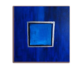 Abstract Painting   "Blue II"  12'' x 12''Acrylic on Canvas  "Color Field Collection".