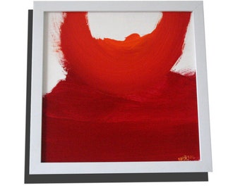 Uprising , Red Painting, Abstract Square Canvas Art, Contemporary Wall Decor, Interior, Original Gift, Expressionism, 12'x 12'', Art