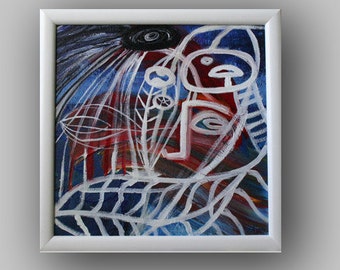 Abstract Mind  , Square Painting, Modern art, acrylic on canvas, Wall art , Unusual painting, Special painting, modern painting