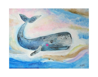 Whale Original  acrylic painting on canvas