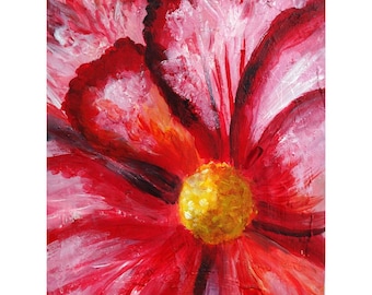 Pink Flower - acrylic painting - Floral painting - gift for nature lovers- botanical art
