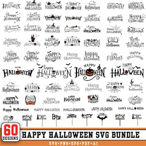 Happy Halloween SVG Bundle, Ghost, Boo, Spooky Signs (Digital Download)