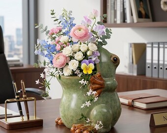 Ceramic Frog Planter Pot – Whimsical Succulent, Bonsai & Cactus Garden Decor