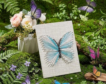 DIY Butterfly String Art Kit – 3D Craft Set with Frame for Adults & Beginners