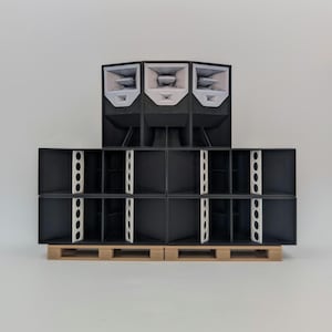 Funktion-One Miniature Sound System (1:20 Scale) | Pack Res 2 + F218 Subs + Palettes | DJ Studio Decor, Gift for Partygoers & Sound Engineers