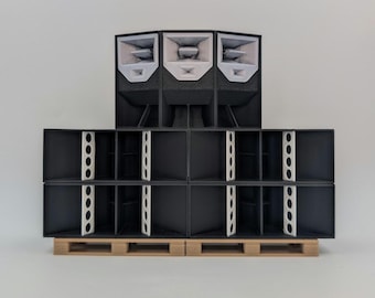 Miniature Sound System Funktion-One (Échelle 1:20) | Pack Res 2 + Subs F218 + Palettes | Déco Studio DJ, Cadeau Rave & Ingé Son