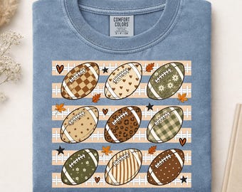 Boho Football Fall DTF, Coquette Fall Football DTF, Game Day Shirt Print, Leopard Checkered Ball DTF Print, Toucdown Season Ready to Press