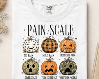 Pain Scale Pumpkin DTF, Pumpkin Season DTF, Funny Pumpkin DTF Print, Fall Season Shirt Print, Cozy Autumn Ready to Press, Pumpkin For Nurse