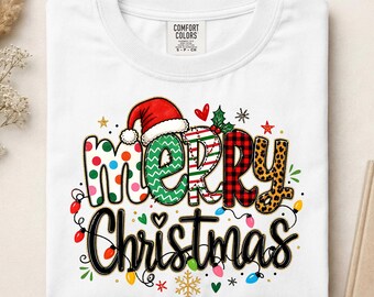 Coquette Merry Christmas DTF, Funny Christmas DTF, Leopard Christmas Shirt Print, Preppy Holiday DTF Print, Xmas Holiday Ready to Press